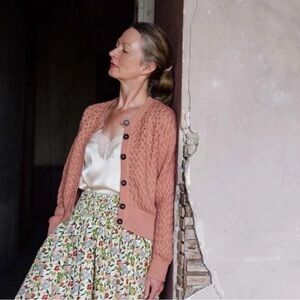 THE GREAT. The Stable Cardigan Sweater size 0 XS Acacia Pink